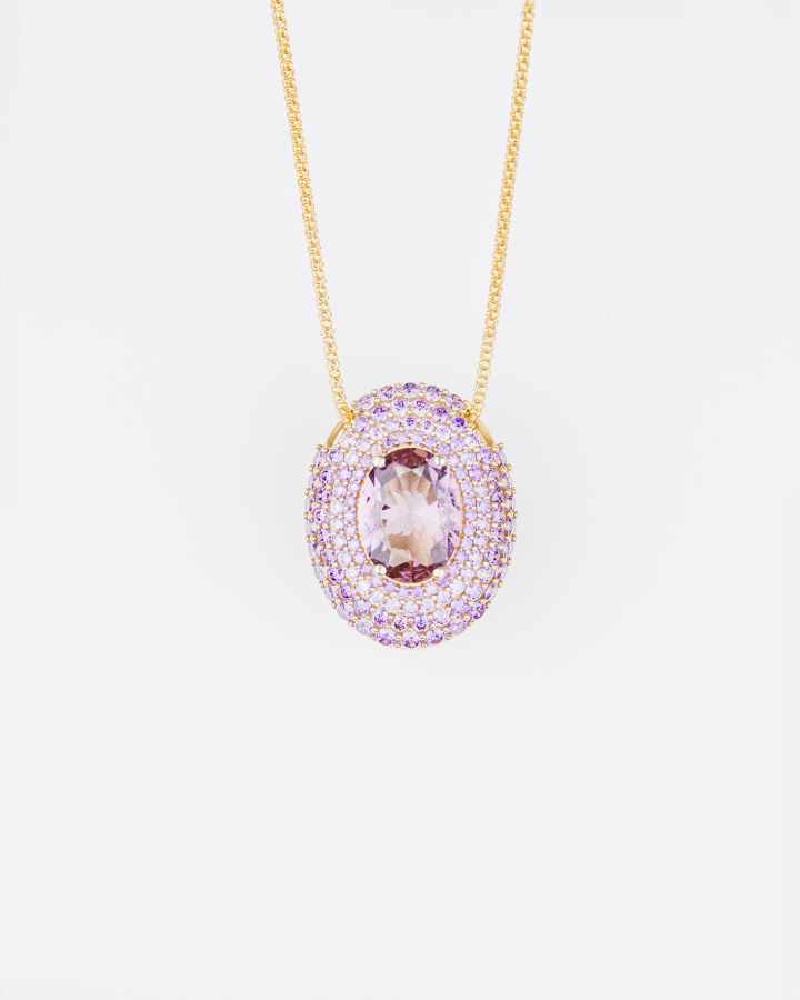 Cocktail Lilac Oval Purple Pendant