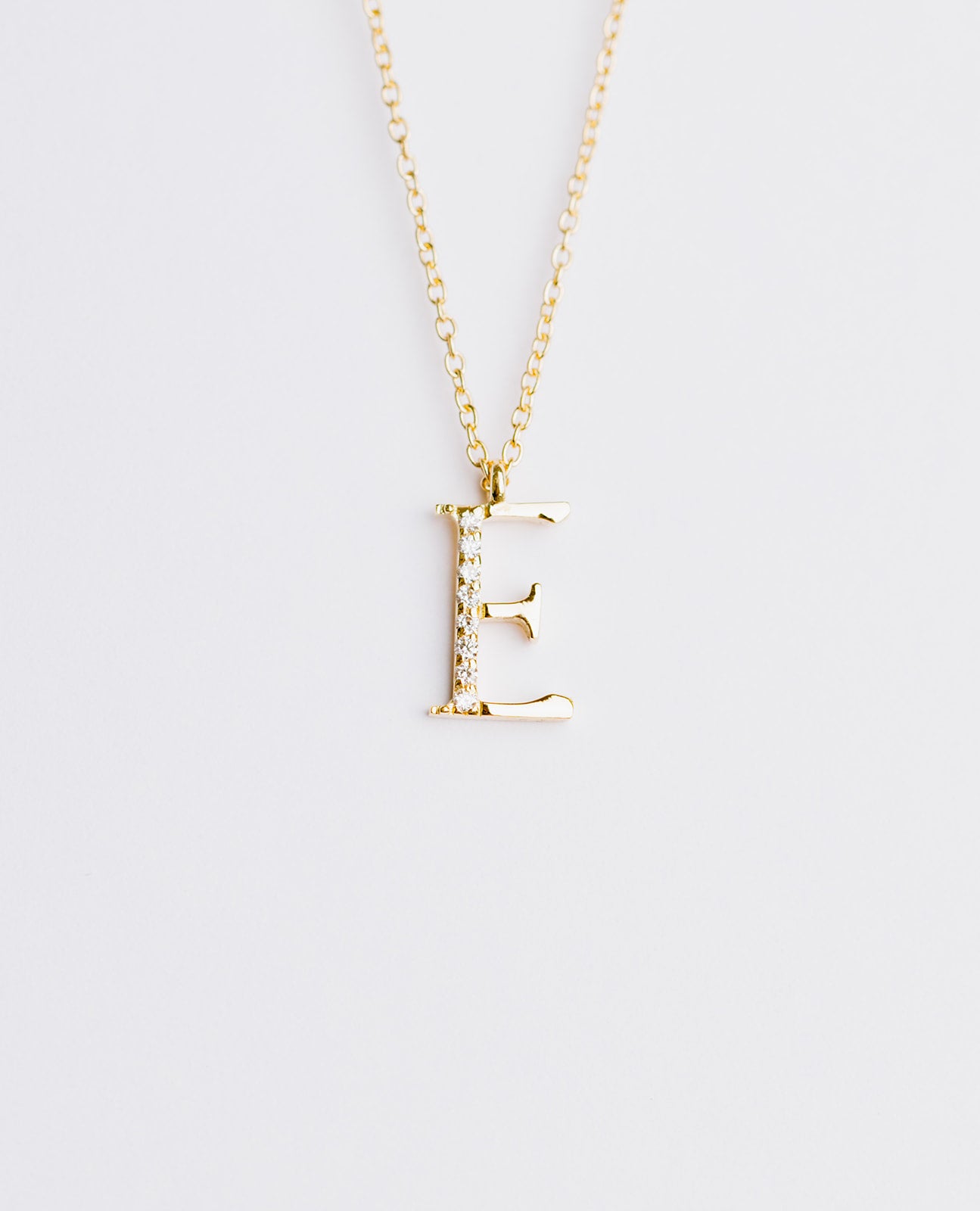 18kt Gold Initial E with Diamonds