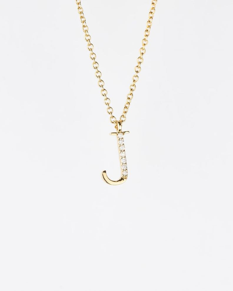 18kt Gold Initial J with Diamonds