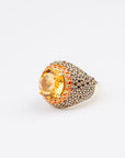 Statement Citrine and Brown Pave Ring