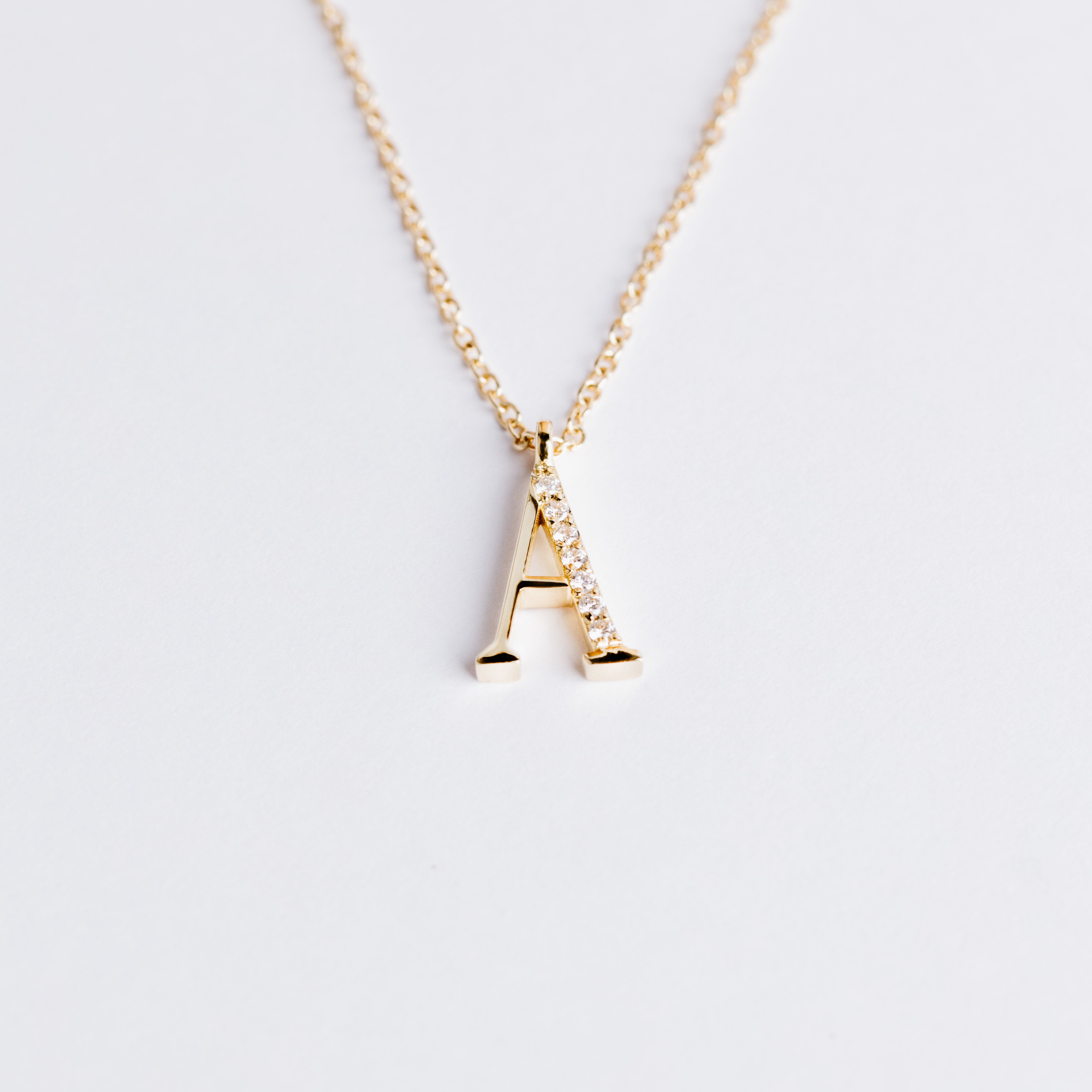 18kt Gold Initial A with Diamonds