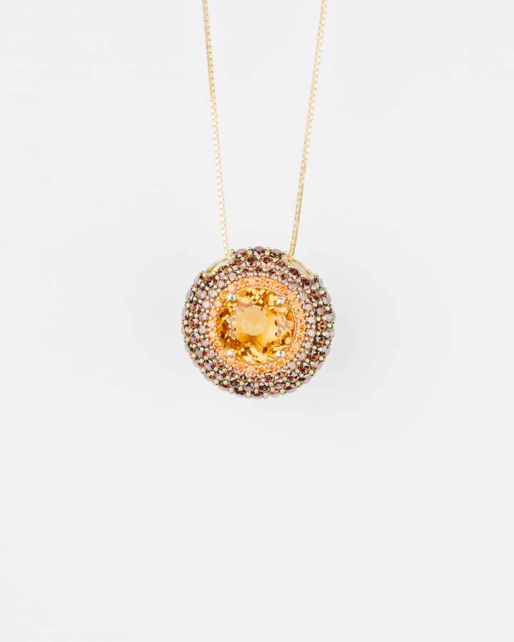 Statement Citrine and Brown Pendant