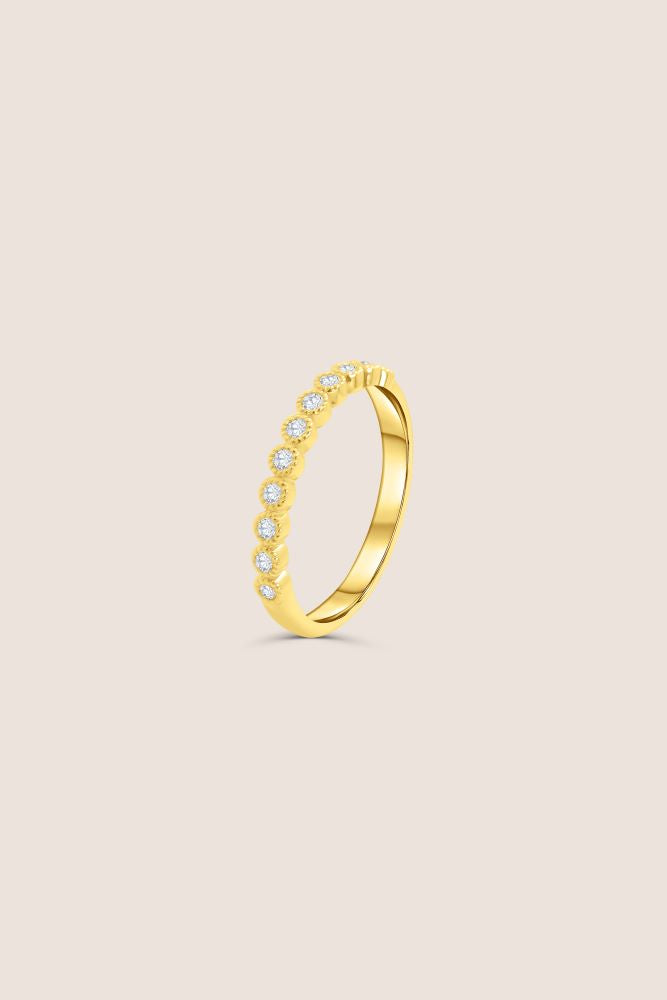 18kt Yellow Gold Diamond Stack Ring