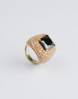 Elegance Champagne Pave Ring with Black
