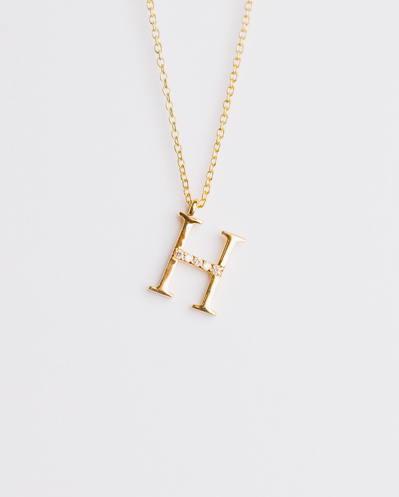 18kt Gold Initial H with Diamonds