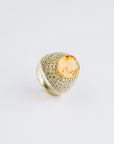 Cocktail Citrine Pave Ring and Peridot
