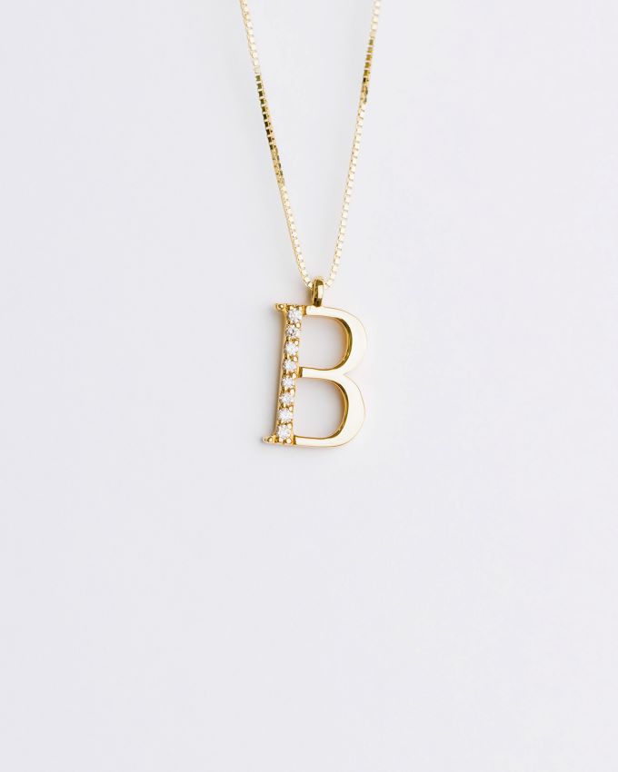 18kt Gold Initial B with Diamonds